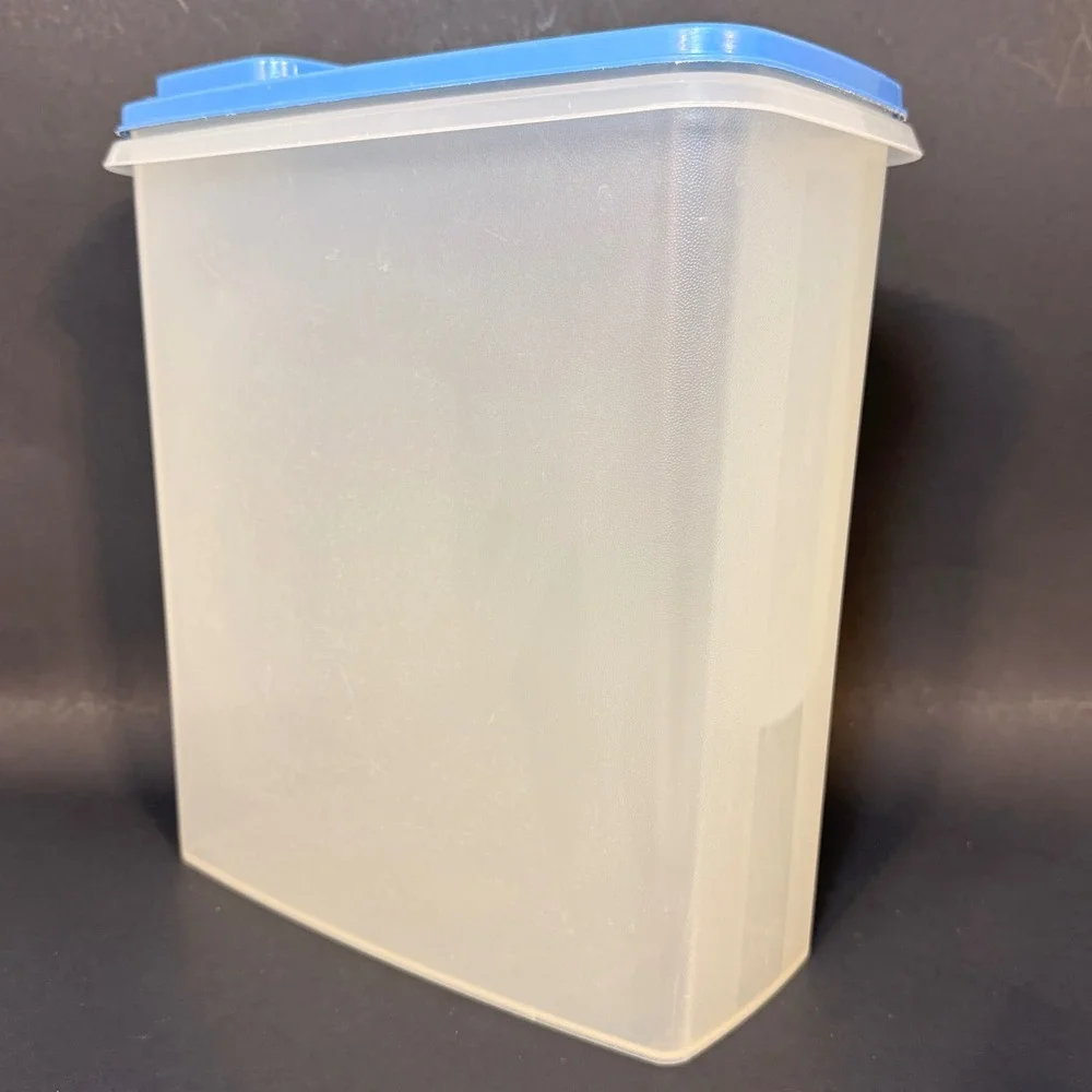 Tupperware Modular Mates Super Oval 4 Blue Flip Top Lid Clear 16.5 Cup Container